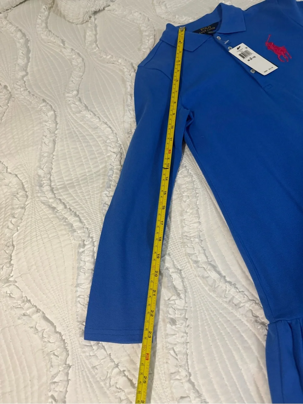 Polo by Ralph Lauren Royal Blue Long-Sleeve Polo Dress with Red Pony